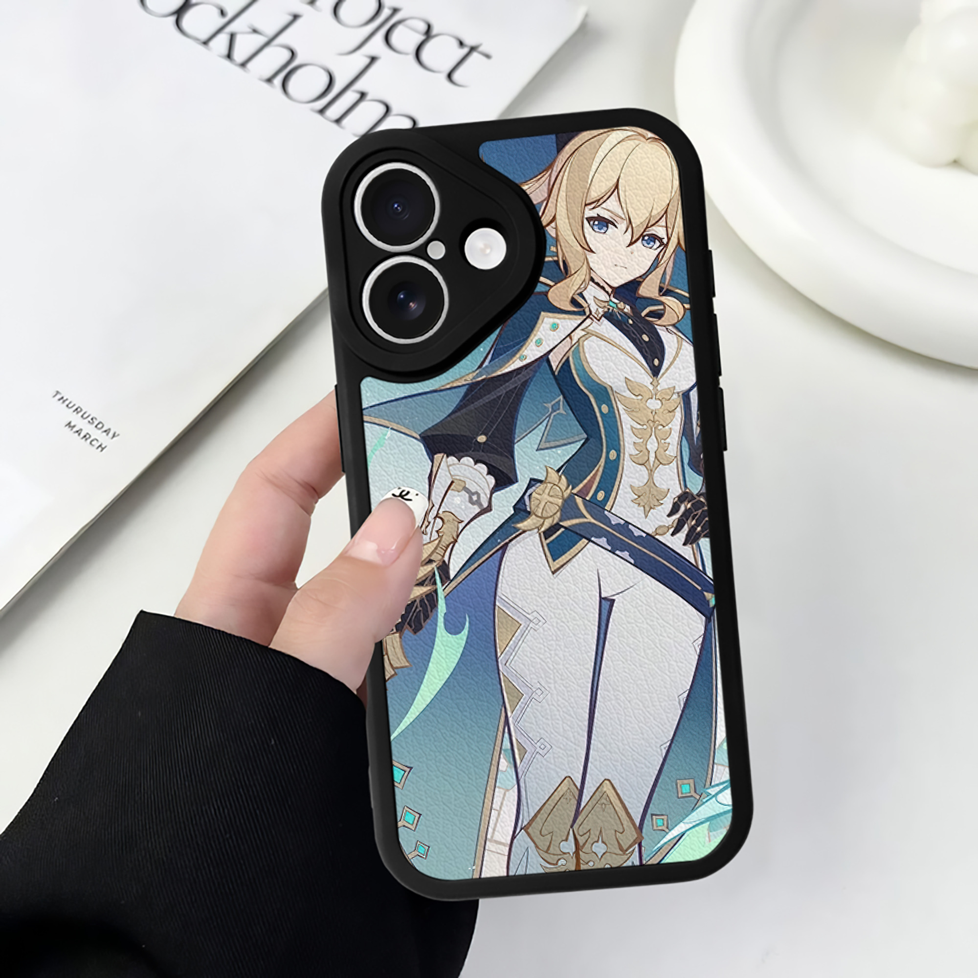 げんし神 genshin 【iPhone 16シリーズ対応】シリコンスマホケース（レザー調） 材質：シリコン